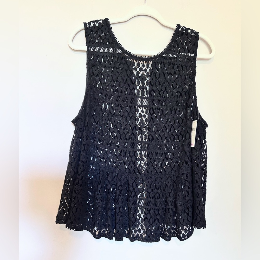 Black lace vest new with tags